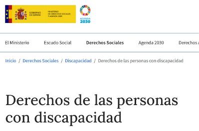 Detalle de la página web del Ministerio de Derechos Sociales y Agenda 2030