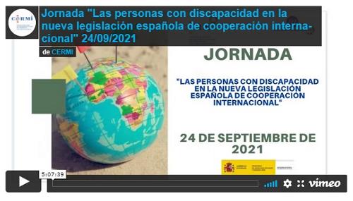 Imagen que da paso a la Grabación audiovisual accesible de la Jornada "Las personas con discapacidad en la nueva legislación española de cooperación internacional"