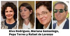 Elva Rodríguez, Mariana Samaniego, Pepa Torres y Rafael de Lorenzo