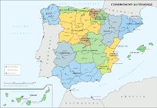 Mapa de España por comunidades autónomas (del Instituto Geográfico Nacional)