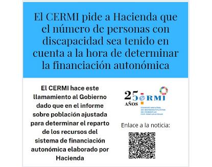 El CERMI pide a Hacienda que el número de personas con discapacidad sea tenido en cuenta a la hora de determinar la financiación autonómica