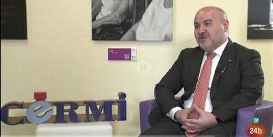 Luis Cayo Pérez Bueno, presidente del CERMI, durante la entrevista con RTVE