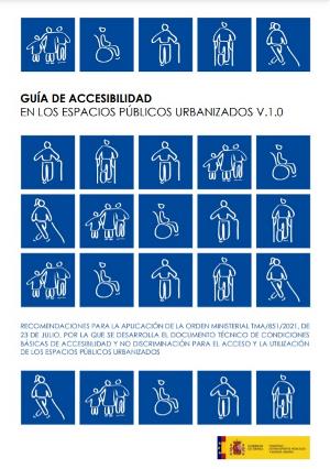 Portada de la 'guía de accesibilidad de los espacios públicos urbanizados para las personas con discapacidad' del MITMA