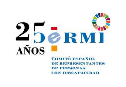 logo del 25 aniversario del Cermi en el que se integra la referencia a los 25 años y también el logo de los Objetivos de Desarrollo Sostenible