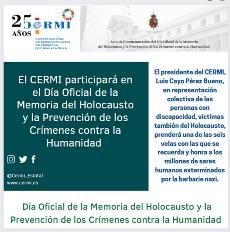 El CERMI participará en el Día Oficial de la Memoria del Holocausto y la Prevención de los Crímenes contra la Humanidad