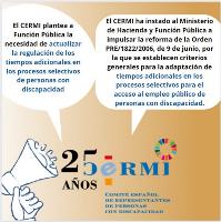 El CERMI plantea a Función Pública la necesidad de actualizar la regulación de los tiempos adicionales en los procesos selectivos de personas con discapacidad
