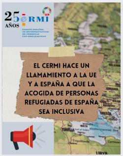 Cartel de l CERMI sobre refugiados