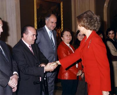 Carlos Laguna felicitado por Su Majestad Doña Sofia.