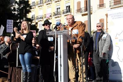 Carlos Lafuente durante la manifestación SOS discapacidad.   
