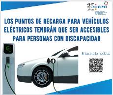 Los puntos de recarga para vehículos eléctricos tendrán que ser accesibles para personas con discapacidad