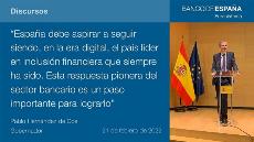 Intervención del gobernador del Banco de España, Pablo Hernández de Cos, en la firma del Protocolo para la inclusión financiera de las personas mayores o con discapacidad
