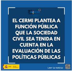 El CERMI plantea a Función Pública que la sociedad civil sea tenida en cuenta en la evaluación de las políticas públicas
