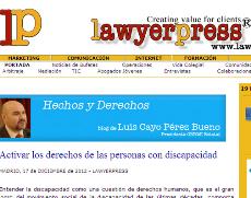 Imagen del blog del CERMI en el portal jurídico Lawyer Press (www.lawyerpress.com)