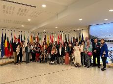 Los ganadores del IX concurso de pintura y escultura ‘Trazos de Igualdad’ del CERMI-Aragón, muy satisfechos con su visita al Parlamento Europeo