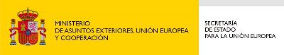 Logotipo del ministerio de asuntos exteriores y cooperación, secretaria de Estado para la UE