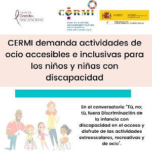 CERMI demanda actividades de ocio accesibles e inclusivas para los niños y niñas con discapacidad