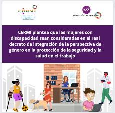 CERMI plantea que las mujeres con discapacidad sean consideradas en el real decreto de integración de la perspectiva de género en la protección de la seguridad y la salud en el trabajo