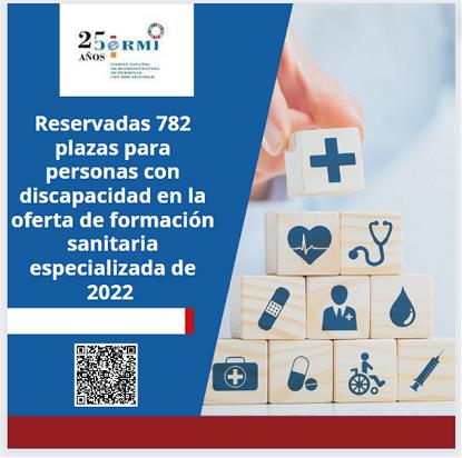 Reservadas 782 plazas para personas con discapacidad en la oferta de formación sanitaria especializada de 2022