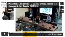 Imagen que da paso a la Grabación audiovisual accesible de la presentación del estudio 'El suicidio en las personas con discapacidad en España'
