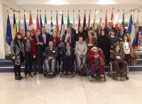 Una parte de la delegación del CERMI en el Parlamento Europeo de la Discapacidad