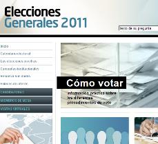 una imagen de la web de las elecciones generales 2011