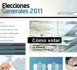 una imagen de la web de las elecciones generales 2011