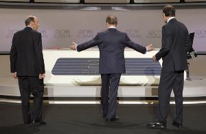 Imagen de TVE del debate entre Rubalcaba y Rajoy