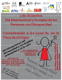 Cartel de la concentración del CERMI comunidad valenciana el día 3 de diciembre