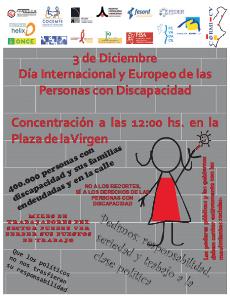 Cartel de la concentración del CERMI comunidad valenciana el día 3 de diciembre