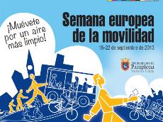 Cartel de la Semana Europea de la Movilidad en Pamplona