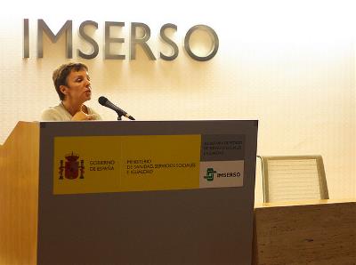 Amalia Diéguez, presidenta de FEDACE, en su intervención en una jornada celebrada con motivo del día mundial