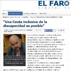 imagen de la web del Faro de Ceuta con la entrevista al presidente del CERMI, Luis Cayo Pérez Bueno