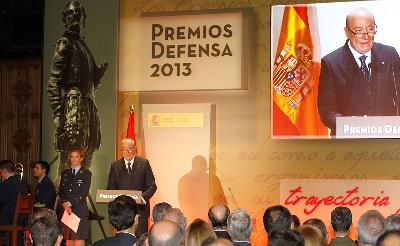 Momento de la entrega del Premio Extraordinario de Defensa que recibió el CERMI el Día de la Discapacidad 