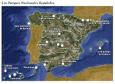 Mapa de los Parques Nacionales españoles, de la web del Ministerio de Agricultura, Alimentación y Medio Ambiente