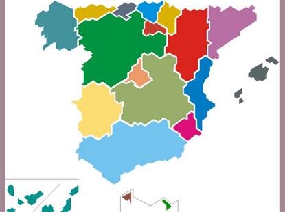 Mapa de España de la web del INE, Instituto Nacional de Estadística