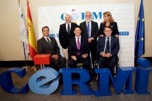 Encuentro celebrado en la sede del CERMI con el cabeza de lista del Partido Popular a las elecciones europeas, Miguel Arias Cañete