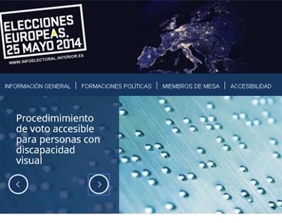 Imagen de la web del Ministerio de Interior sobre las elecciones europeas 2014