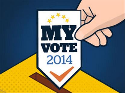 Ilustración sobre las elecciones europeas donde se lee "Mi voto - 2014" 