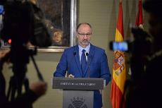 El presidente de las Cortes, Luis Fuentes, durante la comparecencia en la que anuncia la propuesta de distinguir a CERMI con la Medalla de Oro del Parlamento Autonómico