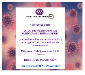 Imagen del cartel de anuncio del webinario de la Fundación CERMI Mujeres