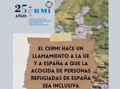 El cERMI hace un llamamiento a la UE y a España a que la acogida de personas refugiadas sea inclusiva	