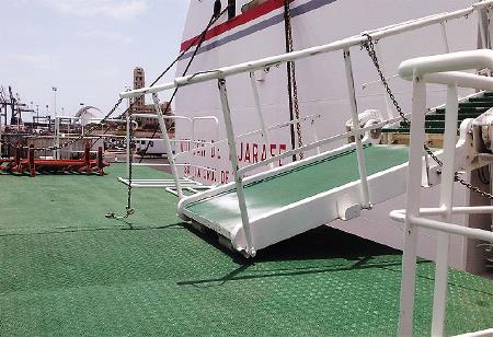 Acceso imposible a un ferry para una persona usuaria de silla de ruedas