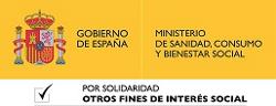 Logotipo del ministerio de Sanidad, Consumo y Bienestar Social. Por solidaridad, otros fines de interés social