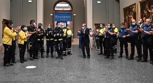 Aplausos tras el acto de reapertura del Museo del Prado