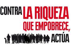 Cartel "Contra la riqueza que empobrece"