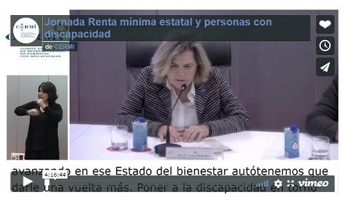 Imagen que da paso a la Grabación audiovisual accesible de la Jornada ‘Renta mínima estatal y personas con discapacidad: un nuevo horizonte contra la exclusión social’