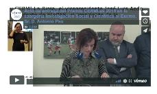 Imagen que da paso a la Grabación audiovisual accesible del acto de entrega del Premio CERMI.es 2019 en la categoría Investigación Social y Científica al Excmo. Sr. D. Antonio Pau