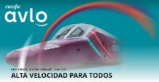 Imagen de Renfe que dice: AVLO, alta velocidad para todos