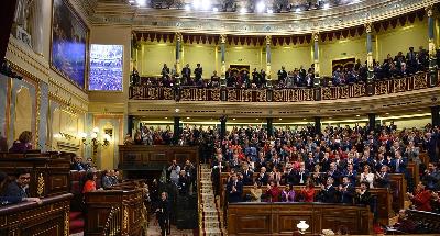 Imagen del Congreso de los diputados en la sesión de investidura de Pedro Sánchez