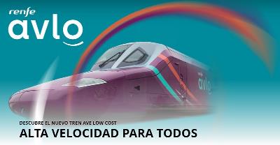 Imagen de Renfe que dice: AVLO, alta velocidad para todos